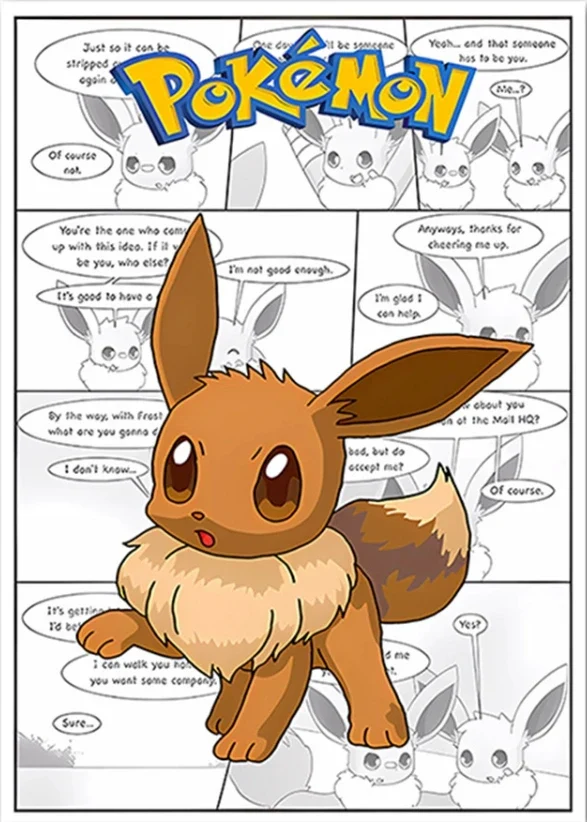 Affiche sur toile Pokémon au look bande dessinée dans de nombreux modèles