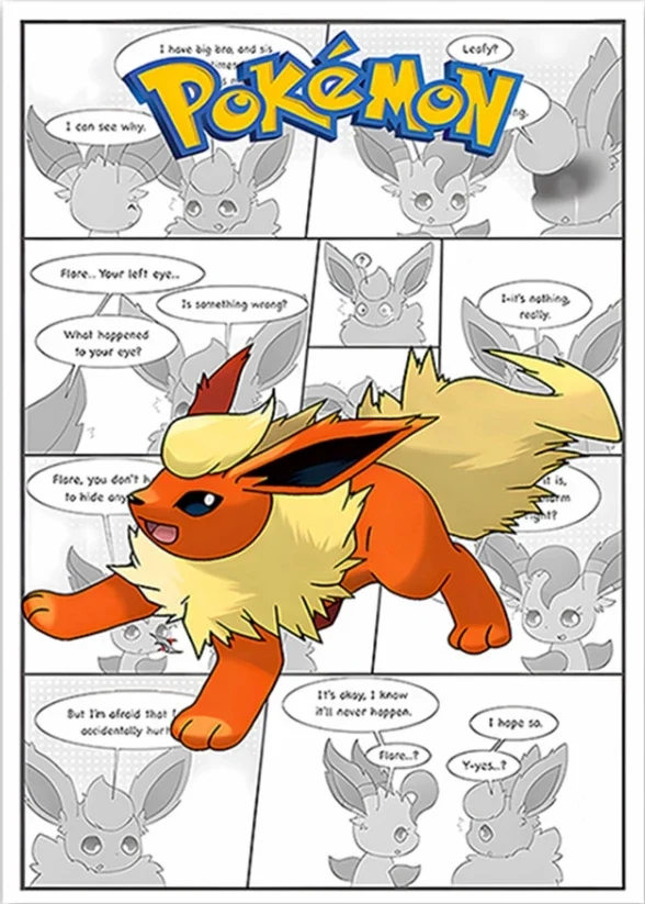 Affiche sur toile Pokémon au look bande dessinée dans de nombreux modèles