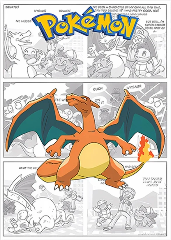 Affiche sur toile Pokémon au look bande dessinée dans de nombreux modèles