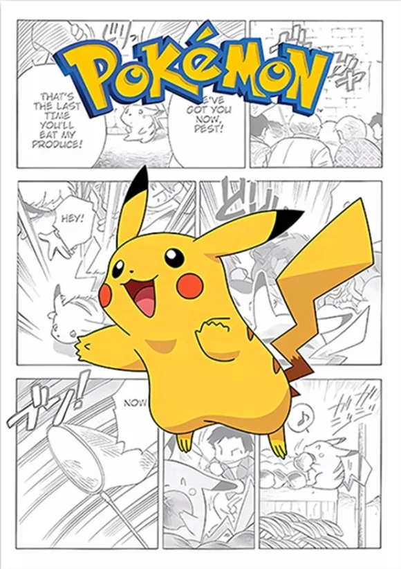 Affiche sur toile Pokémon au look bande dessinée dans de nombreux modèles