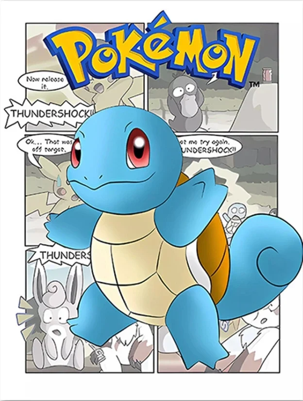 Affiche sur toile Pokémon au look bande dessinée dans de nombreux modèles