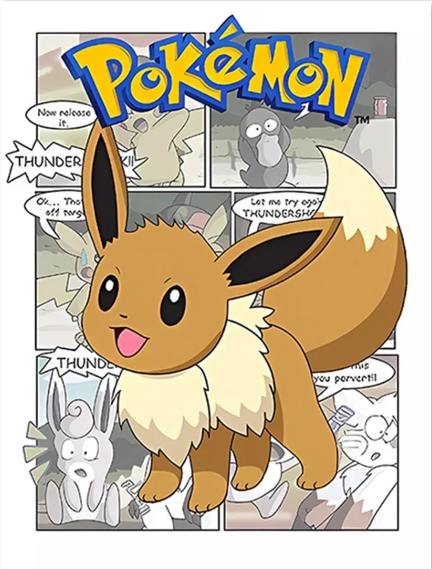 Affiche sur toile Pokémon au look bande dessinée dans de nombreux modèles
