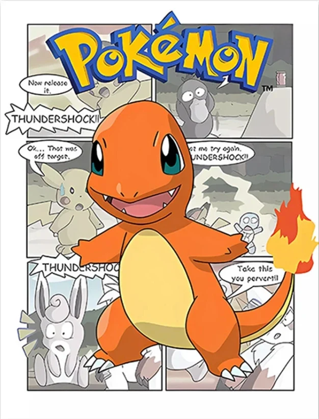 Affiche sur toile Pokémon au look bande dessinée dans de nombreux modèles