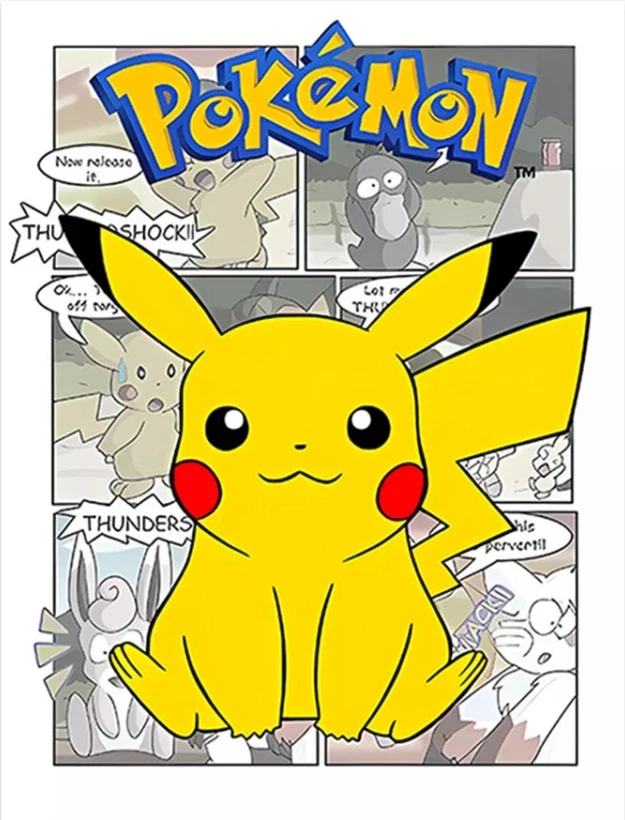 Affiche sur toile Pokémon au look bande dessinée dans de nombreux modèles