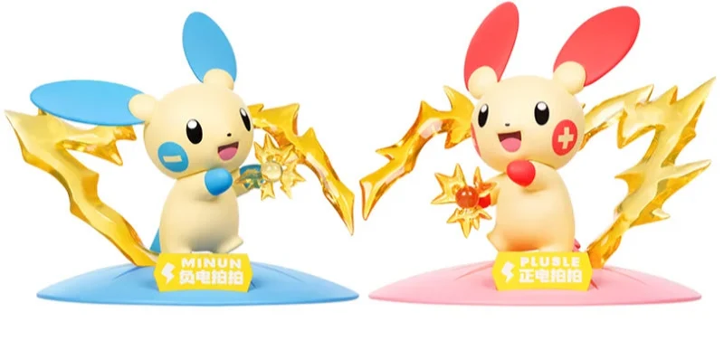 Figurines Pokémon Plusle et Minun dans un ensemble (2 figurines)