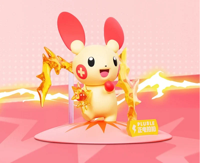 Figurines Pokémon Plusle et Minun dans un ensemble (2 figurines)