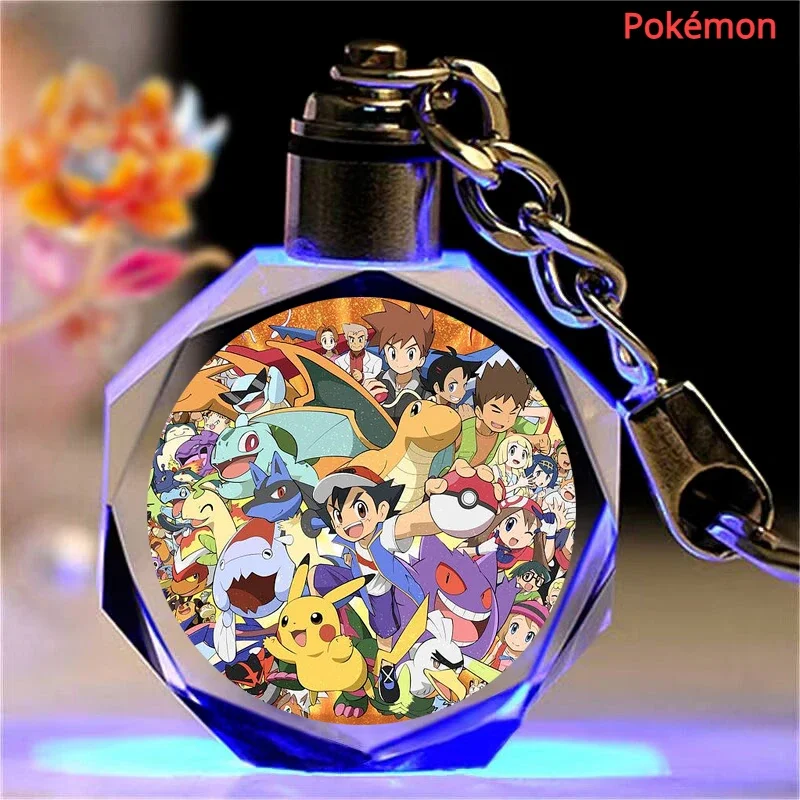 Porte-clés en cristal Pokémon Pikachu coloré