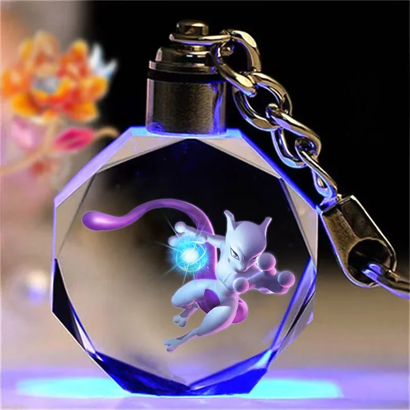 Porte-clés en cristal Pokémon Pikachu coloré