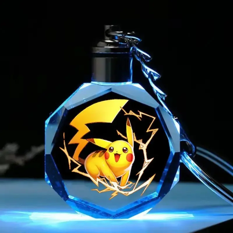 Porte-clés en cristal Pokémon Pikachu coloré