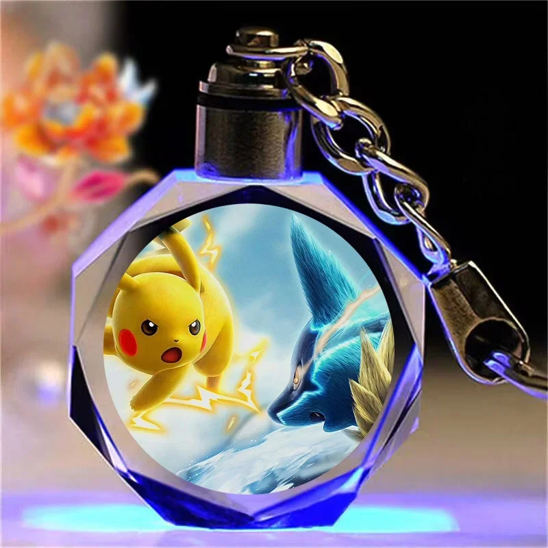 Porte-clés en cristal Pokémon Pikachu coloré