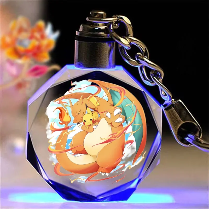 Porte-clés en cristal Pokémon Pikachu coloré