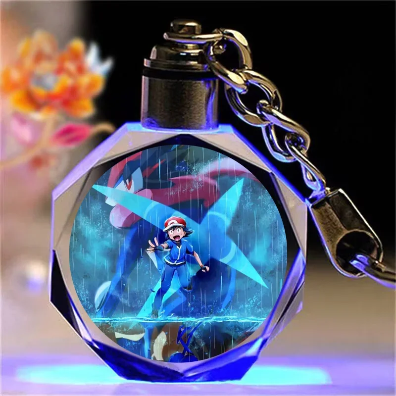Porte-clés en cristal Pokémon Pikachu coloré