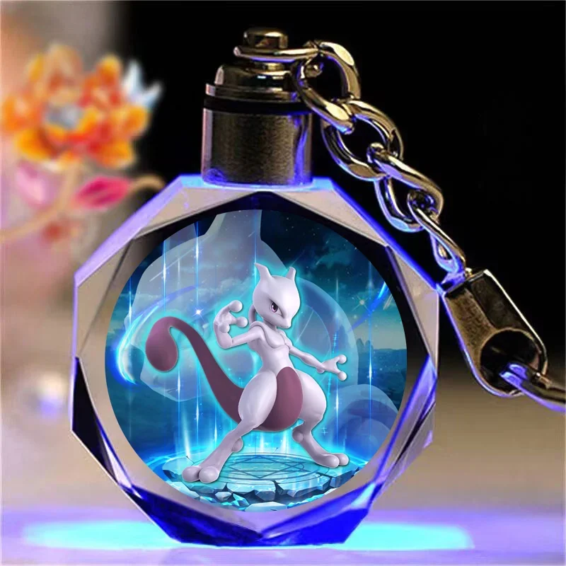 Porte-clés en cristal Pokémon Pikachu coloré