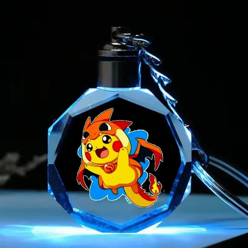 Porte-clés en cristal Pokémon Pikachu coloré