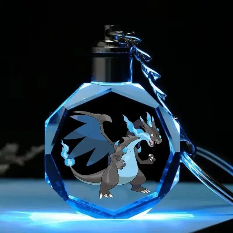 Porte-clés en cristal Pokémon Pikachu coloré