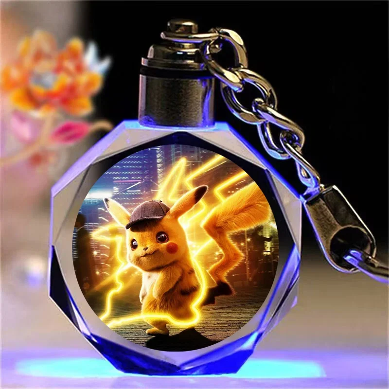 Porte-clés en cristal Pokémon Pikachu coloré