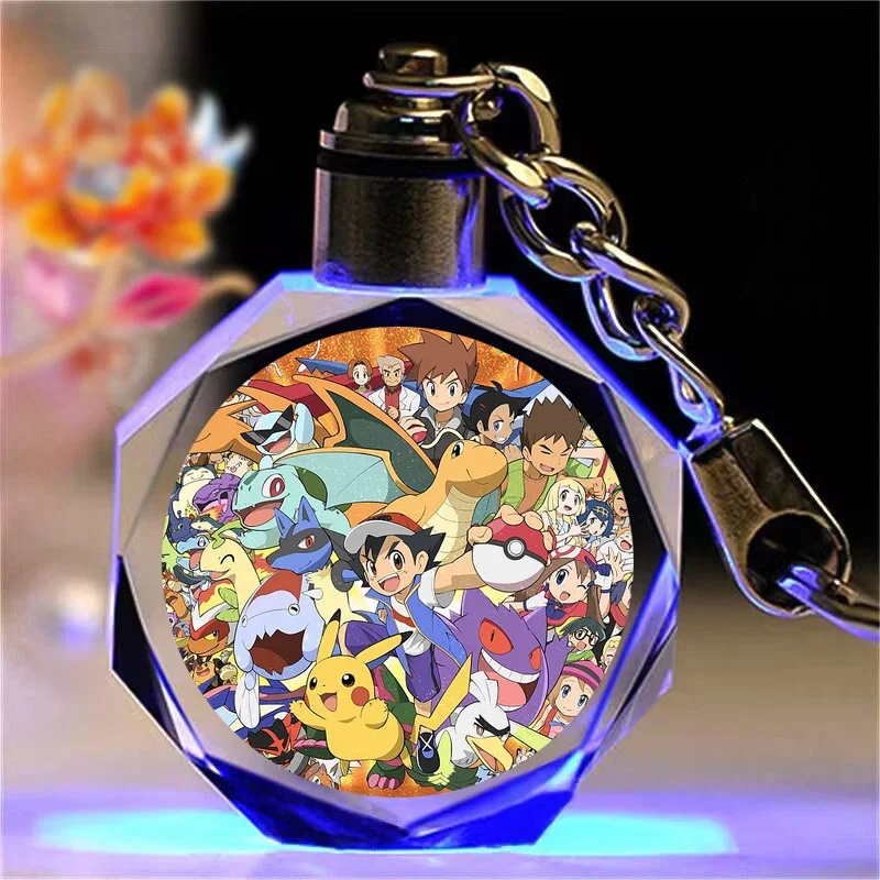 Porte-clés en cristal Pokémon Pikachu coloré