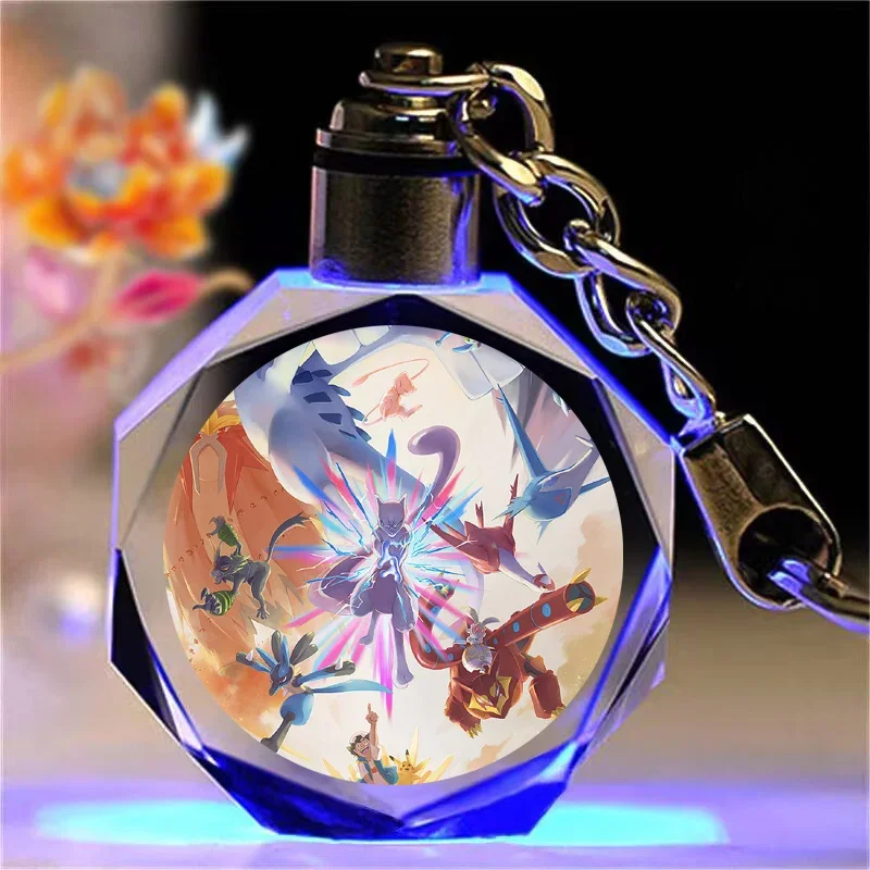 Porte-clés en cristal Pokémon Pikachu coloré