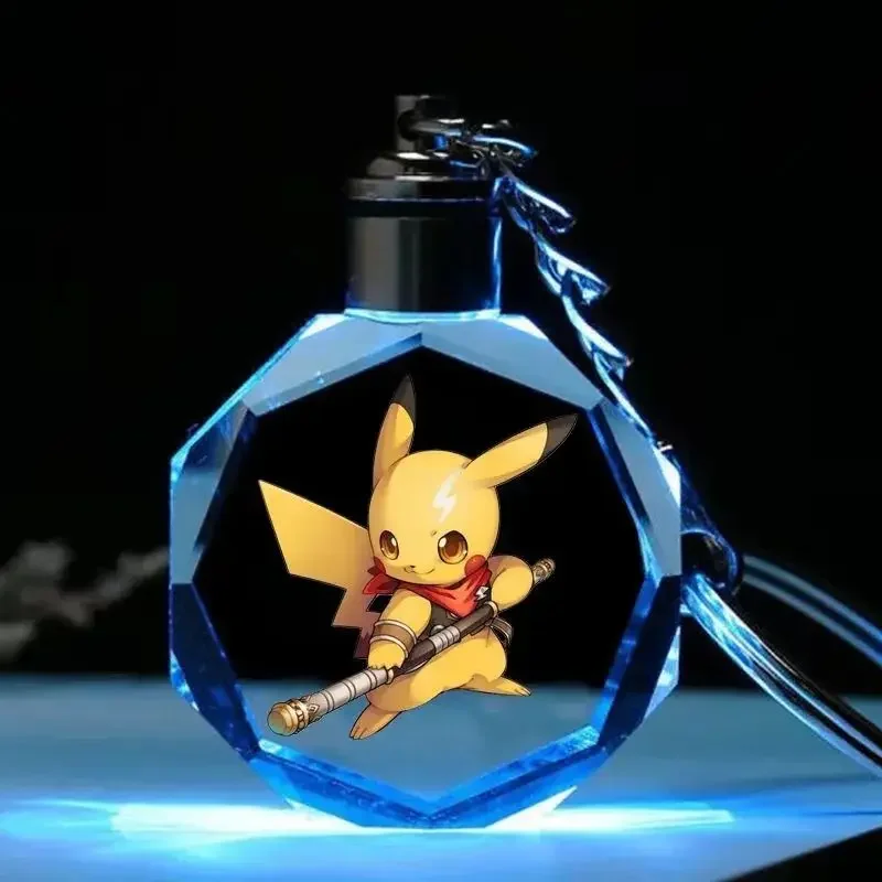 Porte-clés en cristal Pokémon Pikachu coloré