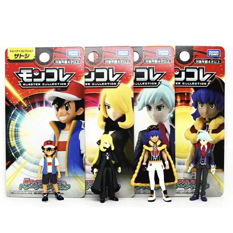 Figurines de dresseur Pokémon Ash Ketchum, Leon Cynthia Steven (environ 7 cm)
