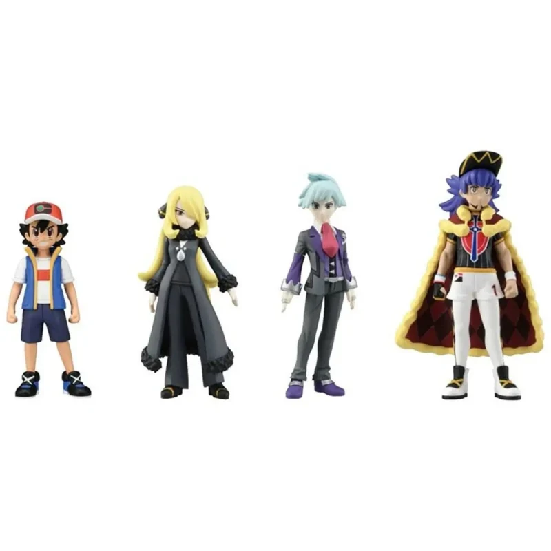 Figurines de dresseur Pokémon Ash Ketchum, Leon Cynthia Steven (environ 7 cm)