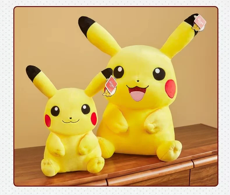 Magnifique peluche Pikachu souriante disponible en plusieurs tailles