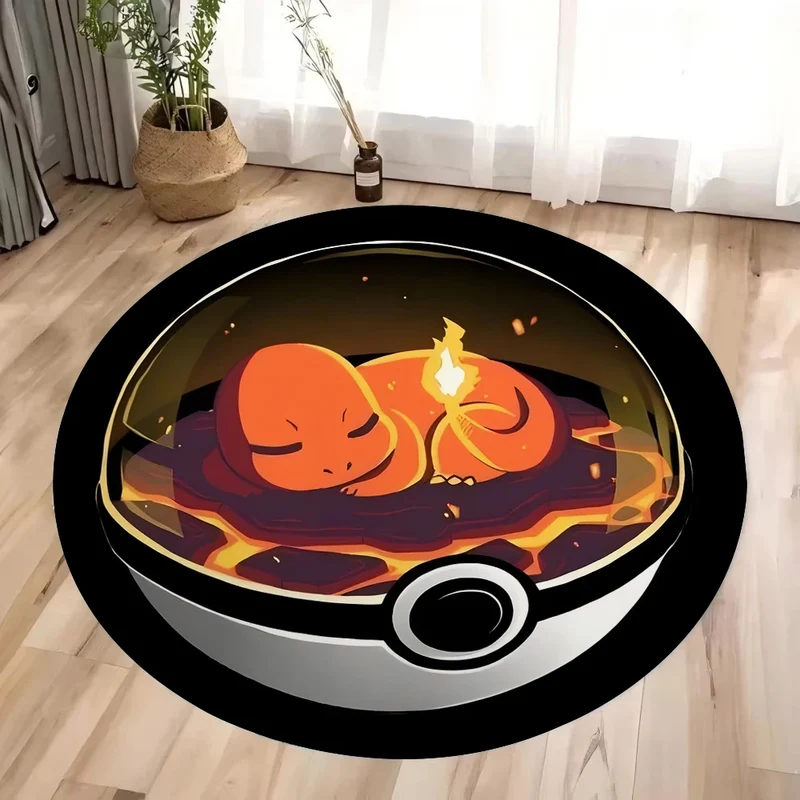 Tapis rond au look Pokeball