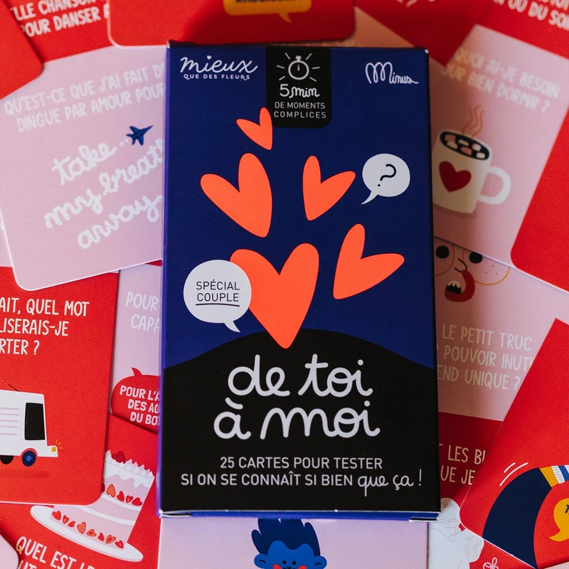 Jeu de Cartes Couple - 50 Questions Complices pour les Amoureux