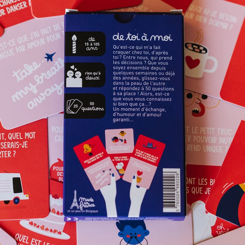 Jeu de Cartes Couple - 50 Questions Complices pour les Amoureux