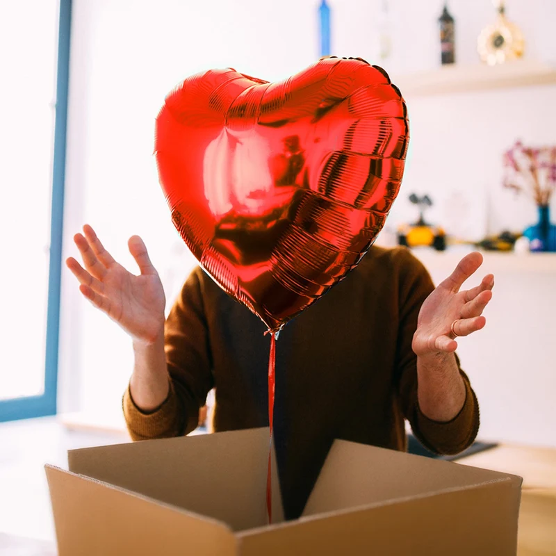 Box Ballon Cœur Hélium - La Surprise qui s'Envole à l'Ouverture