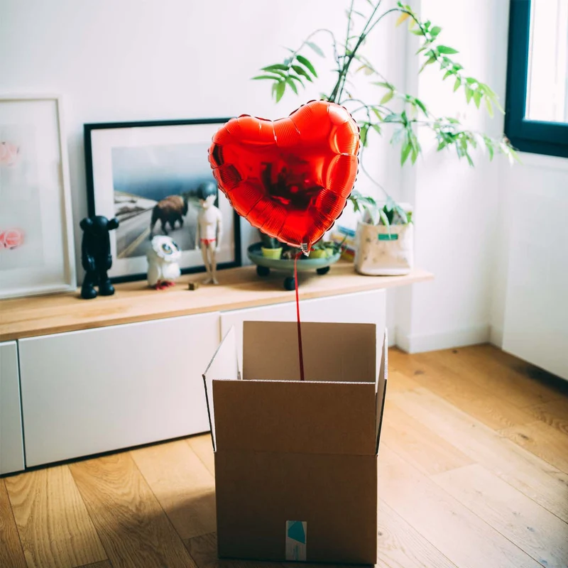 Box Ballon Cœur Hélium - La Surprise qui s'Envole à l'Ouverture