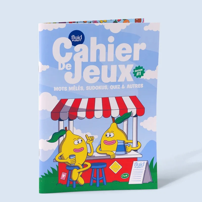 Cahier de jeux A4 : sudokus, mots mêlés et quiz