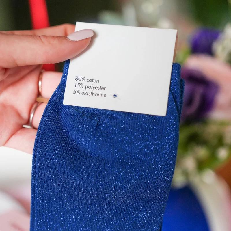 Chaussettes pailletées « Bisous Bisous » – Cadeau feel good 💋
