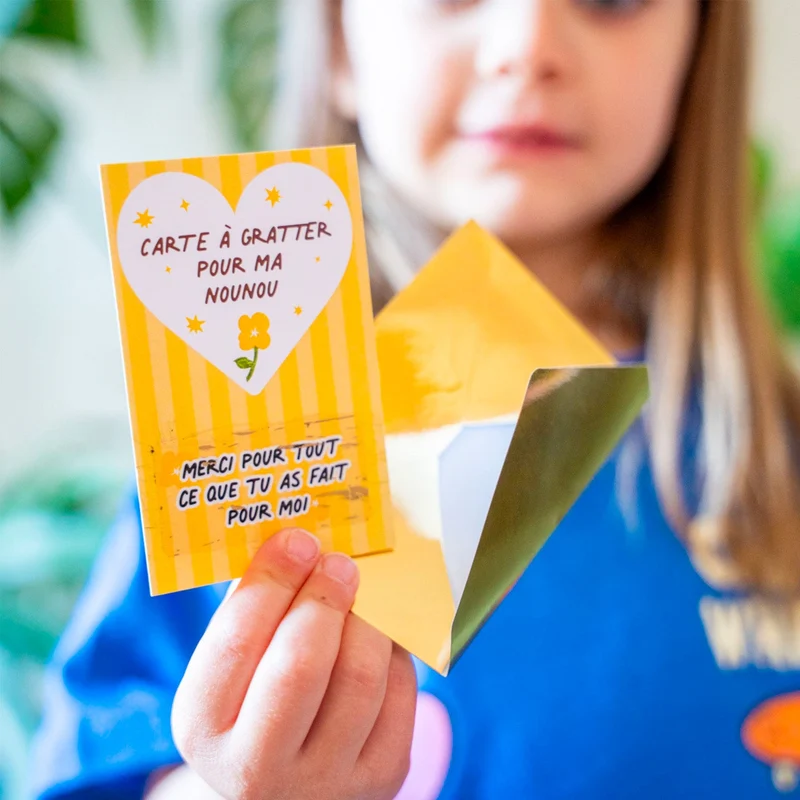 Carte à gratter « Merci Nounou » – Surprise à révéler à offrir ✨