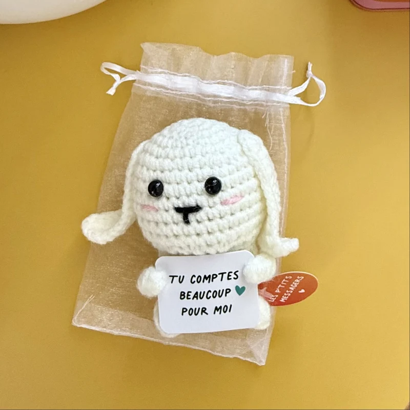 Lapin en crochet « Tu comptes beaucoup pour moi » – Petit cadeau tendresse 🐰