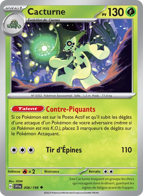 Cacturne 6/198 — EV01 – Écarlate et Violet — Carte Pokémon française