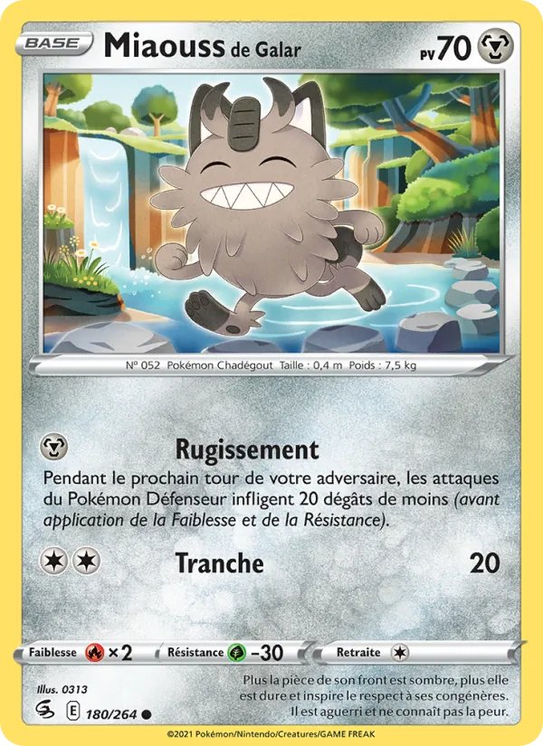 Miaouss de Galar 180/264 — EB08 - Poing de Fusion — Carte Pokémon française