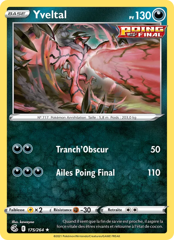 Yveltal 175/264 — EB08 - Poing de Fusion — Carte Pokémon française