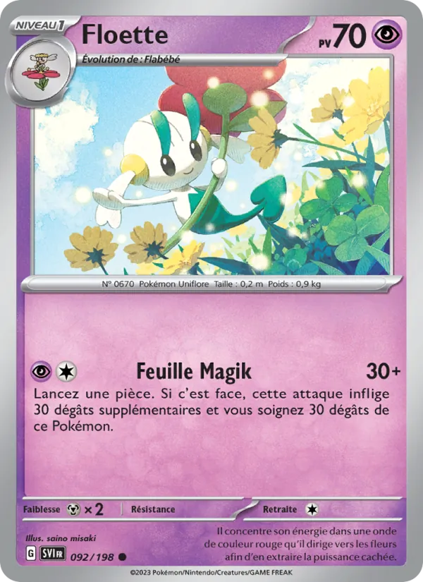 Floette 92/198 — EV01 – Écarlate et Violet — Carte Pokémon française