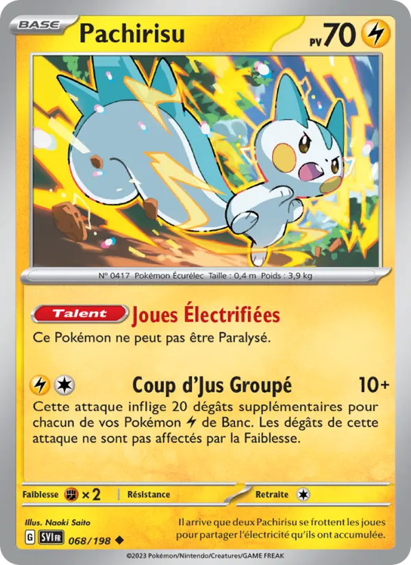 Pachirisu 68/198 — EV01 – Écarlate et Violet — Carte Pokémon française