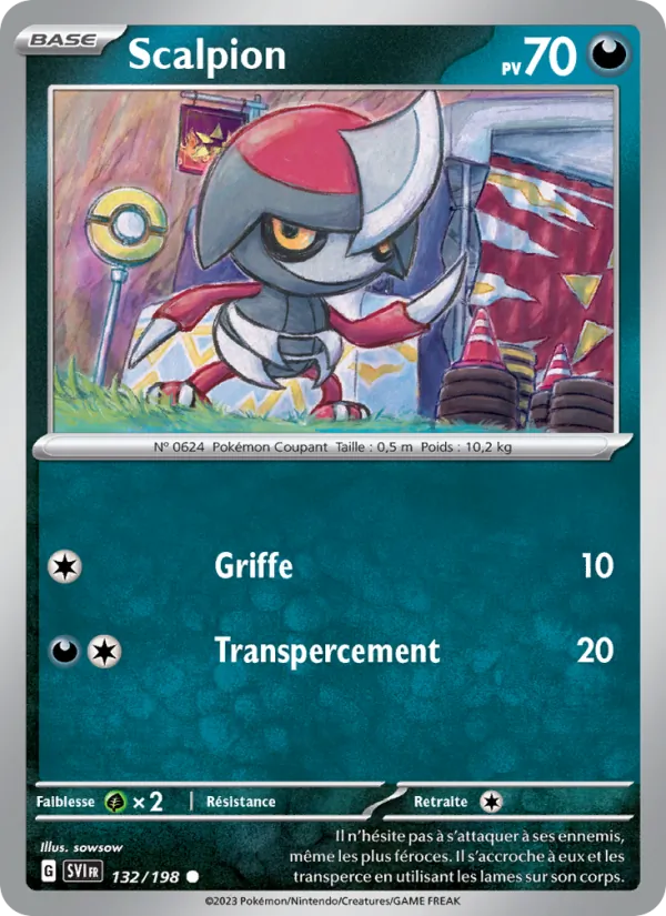 Scalpion 132/198 — EV01 – Écarlate et Violet — Carte Pokémon française