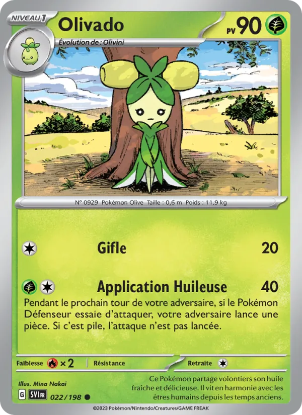 Olivado 22/198 — EV01 – Écarlate et Violet — Carte Pokémon française