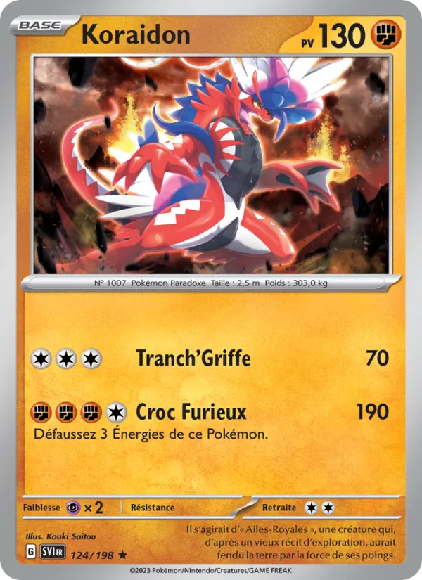 Koraidon 124/198 — EV01 – Écarlate et Violet — Carte Pokémon française
