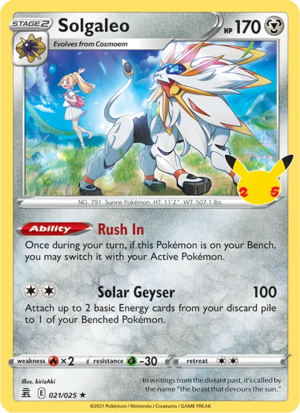 Solgaleo 21/25 — CEL25 – Celebrations — Carte Pokémon anglaise