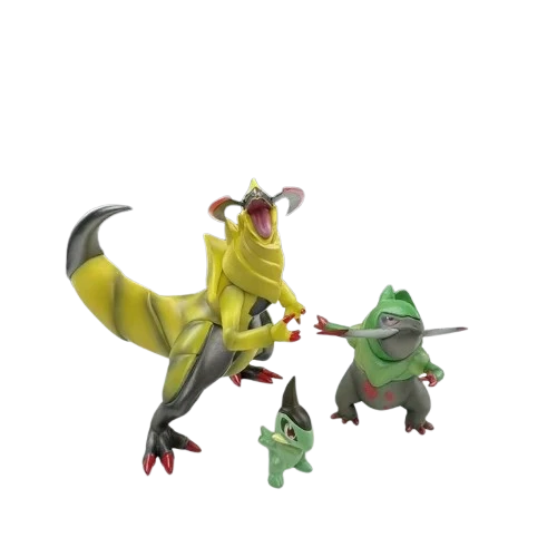 Coffret de figurines Pokémon avec Milza Axew, Sharfax Fraxure et Maxax Haxorus (environ 2 à 11 cm)