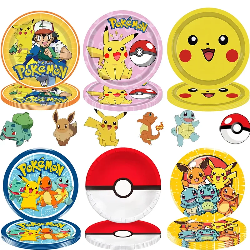 Décorations d'anniversaire pour enfants Pokémon - assiettes, tasses, bannières, nappes, etc.