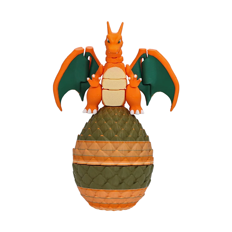 Charizard en tant que figurine Pokémon mobile avec œuf