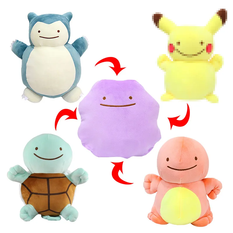 La peluche Pokémon transformable Ditto se transforme en Ronflex, Pikachu, Carapuce, etc.