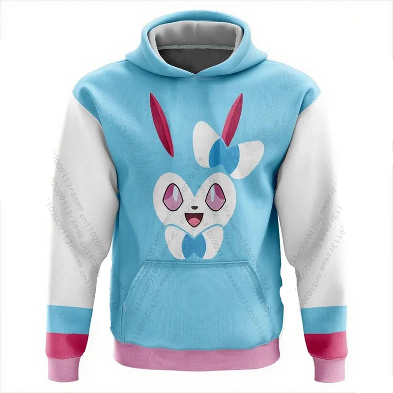 Sweat à capuche Feelinara Sylveon Pokémon en bleu ou rose