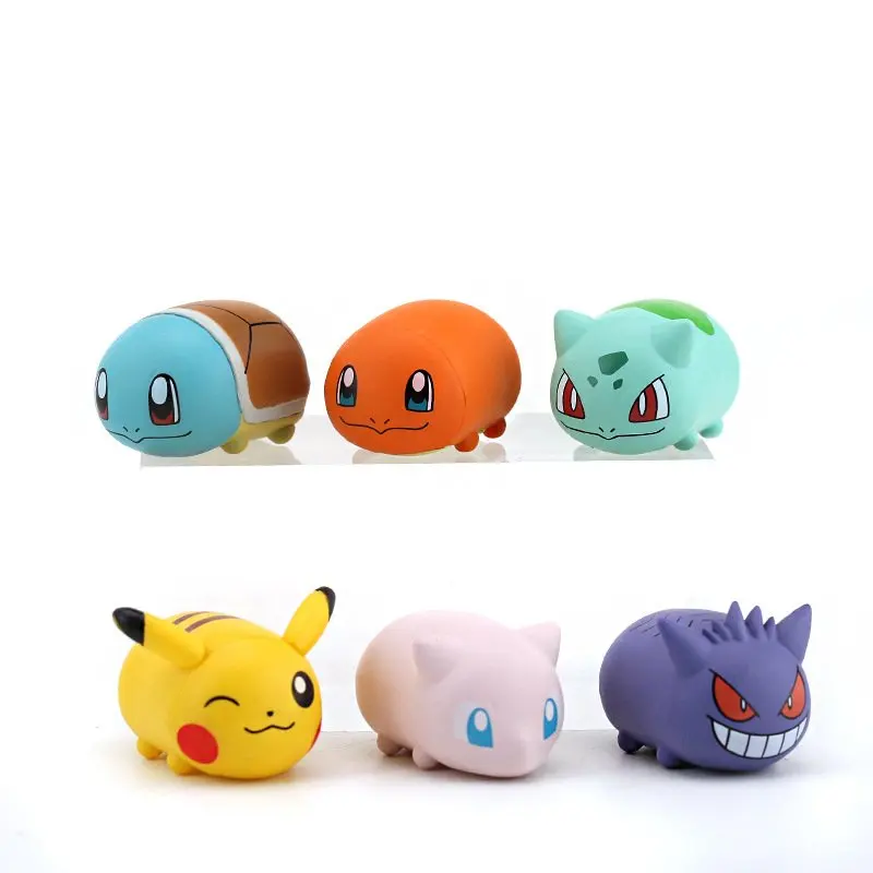 Ensemble de 6 figurines Pokémon avec Pikachu, Ectoplasma, Mew, Bulbizarre, Carapuce et Salamèche